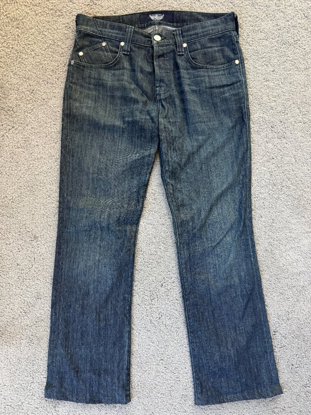 Y2K Rock & Republic Jeans Mens Sz 34 Henlee Button Fly 100% Cotton Bootcut Jeans